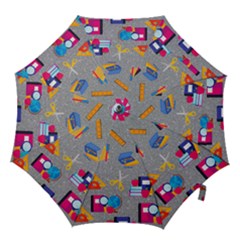 80s And 90s School Pattern Hook Handle Umbrellas (large) by NerdySparkleGoth