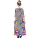 80s and 90s School Pattern Kids  Quarter Sleeve Maxi Dress View2