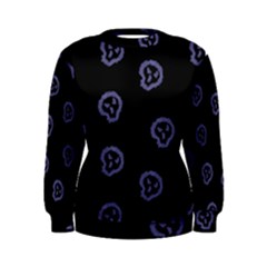 Purple Skulls On Dark Background Women s Sweatshirt by SychEva