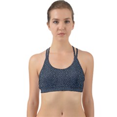 Blue Stripes On Dark Background Back Web Sports Bra by SychEva