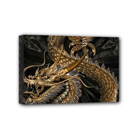 Fantasy Dragon Pentagram Mini Canvas 6  X 4  (stretched) by Sudhe