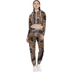 Fantasy Dragon Pentagram Cropped Zip Up Lounge Set by Sudhe