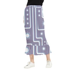 Pattern-non-seamless-background Maxi Fishtail Chiffon Skirt by Sudhe