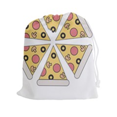 Pizza-slice-food-italian Drawstring Pouch (2xl) by Sudhe