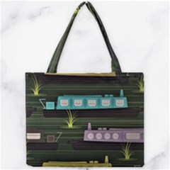 Narrow-boats-scene-pattern Mini Tote Bag by Sudhe