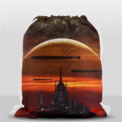 Science-fiction-digital-illustration Drawstring Bag (small) by Sudhe