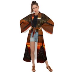 Science-fiction-digital-illustration Maxi Kimono by Sudhe