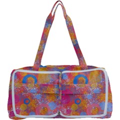 Multicolored Splashes And Watercolor Circles On A Dark Background Multi Function Bag by SychEva
