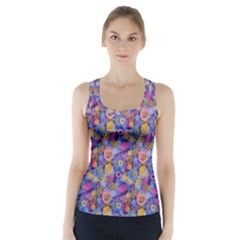 Multicolored Circles And Spots Racer Back Sports Top by SychEva