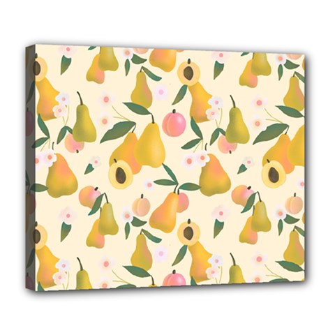 Yellow Juicy Pears And Apricots Deluxe Canvas 24  X 20  (stretched) by SychEva