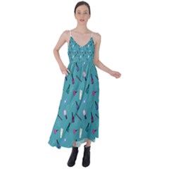 Manicure Supplies  Nail Polish Tie Back Maxi Dress by SychEva