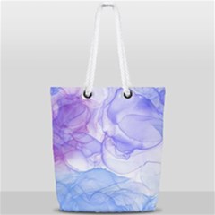 Purple And Blue Alcohol Ink  Full Print Rope Handle Tote (small) by Dazzleway