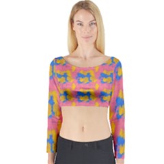 Abstract Painting Long Sleeve Crop Top by SychEva