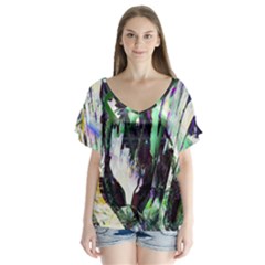 In Orbit V-neck Flutter Sleeve Top by MRNStudios