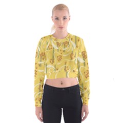 Folk Flowers Pattern  Cropped Sweatshirt by Eskimos