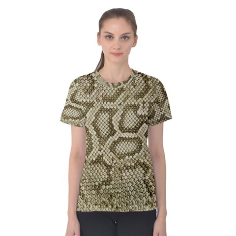 Leatherette Snake 4 Women s Cotton Tee by skindeep
