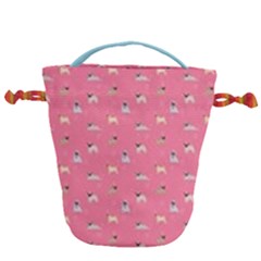 Funny Pugs  Cute Pets Drawstring Bucket Bag by SychEva