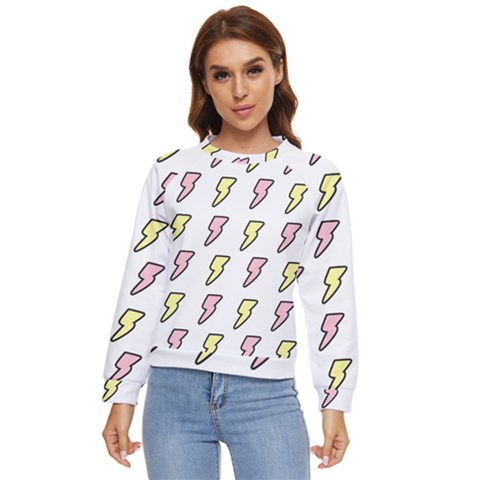Pattern Cute Flash Design Women s Long Sleeve Raglan Tee by brightlightarts