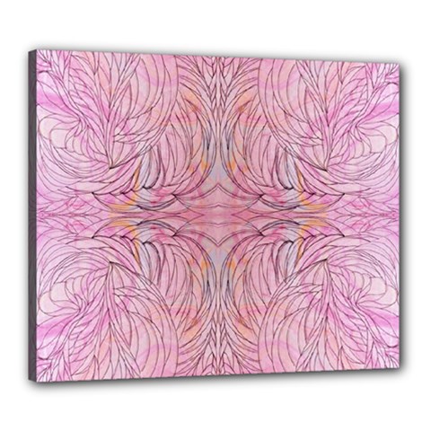 Mixed Media Repeats Canvas 24  X 20  (stretched) by kaleidomarblingart