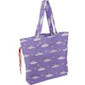 pug dog on a cloud Drawstring Tote Bag View2