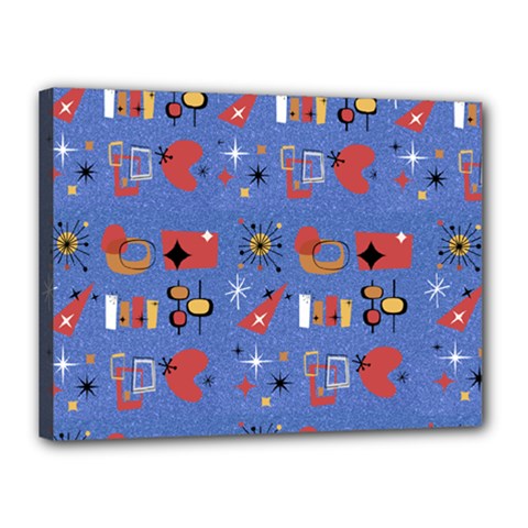Blue 50s Canvas 16  X 12  (stretched) by NerdySparkleGoth