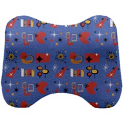 Blue 50s Head Support Cushion by NerdySparkleGoth