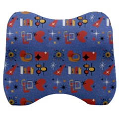 Blue 50s Velour Head Support Cushion by NerdySparkleGoth