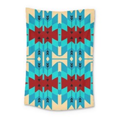Shapes Rows Small Tapestry by LalyLauraFLM