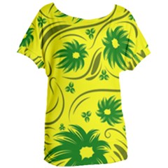 Folk Flowers Pattern  Women s Oversized Tee by Eskimos
