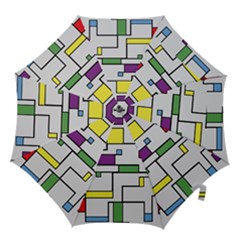Colorful Rectangles Hook Handle Umbrellas (medium) by LalyLauraFLM