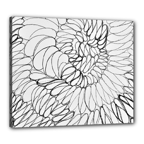 Mono Swirls Canvas 24  X 20  (stretched) by kaleidomarblingart