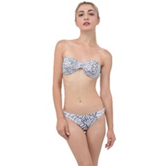 Mono Swirls Classic Bandeau Bikini Set by kaleidomarblingart