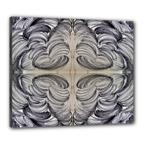 Mono Repeats Canvas 24  X 20  (stretched) by kaleidomarblingart