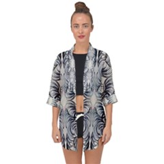 Mono Repeats Vi Open Front Chiffon Kimono by kaleidomarblingart