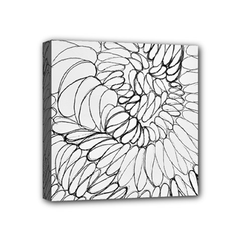 Mono Swirls Mini Canvas 4  X 4  (stretched) by kaleidomarblingart