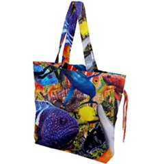 The Life Aquatic Drawstring Tote Bag by impacteesstreetwearcollage