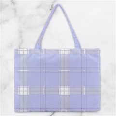 Lighblu Plaid Zipper Medium Tote Bag by snowwhitegirl