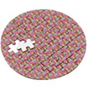 Girl Pink Wooden Puzzle Round View3