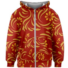 Folk Flowers Pattern Floral Surface Design Seamless Pattern Kids  Zipper Hoodie Without Drawstring by Eskimos