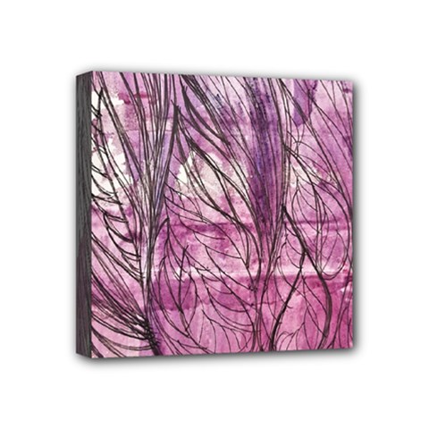 Burgundy Edit Mini Canvas 4  X 4  (stretched) by kaleidomarblingart