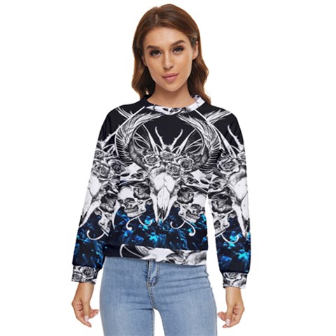 Skullart Women s Long Sleeve Raglan Tee by Sparkle