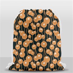 Orange Dandelions On A Dark Background Drawstring Bag (small) by SychEva