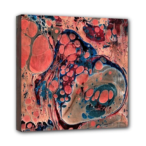 Abstract Marbling Mini Canvas 8  X 8  (stretched) by kaleidomarblingart