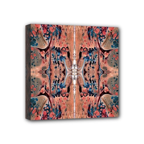 Abstract Marbling Art Mini Canvas 4  X 4  (stretched) by kaleidomarblingart