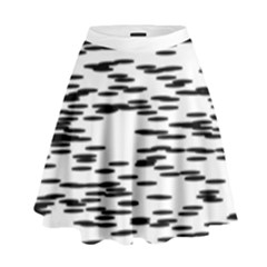 Black And White Abstract Pattern, Ovals High Waist Skirt by Casemiro