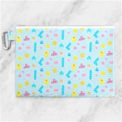 Arcade Dreams Blue  Canvas Cosmetic Bag (xl) by thePastelAbomination