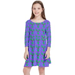Purple With  Holly Kids  Quarter Sleeve Skater Dress by SeaworthyClothing