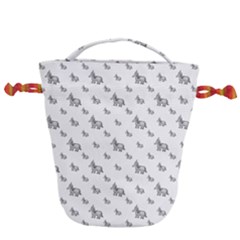 Grey Unicorn Sketchy Style Motif Drawing Pattern Drawstring Bucket Bag by dflcprintsclothing