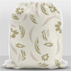Folk Flowers Pattern Floral Surface Design Seamless Pattern Drawstring Bag (large) by Eskimos