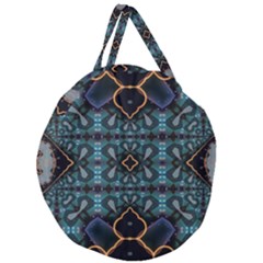 Blue Pattern Giant Round Zipper Tote by Dazzleway